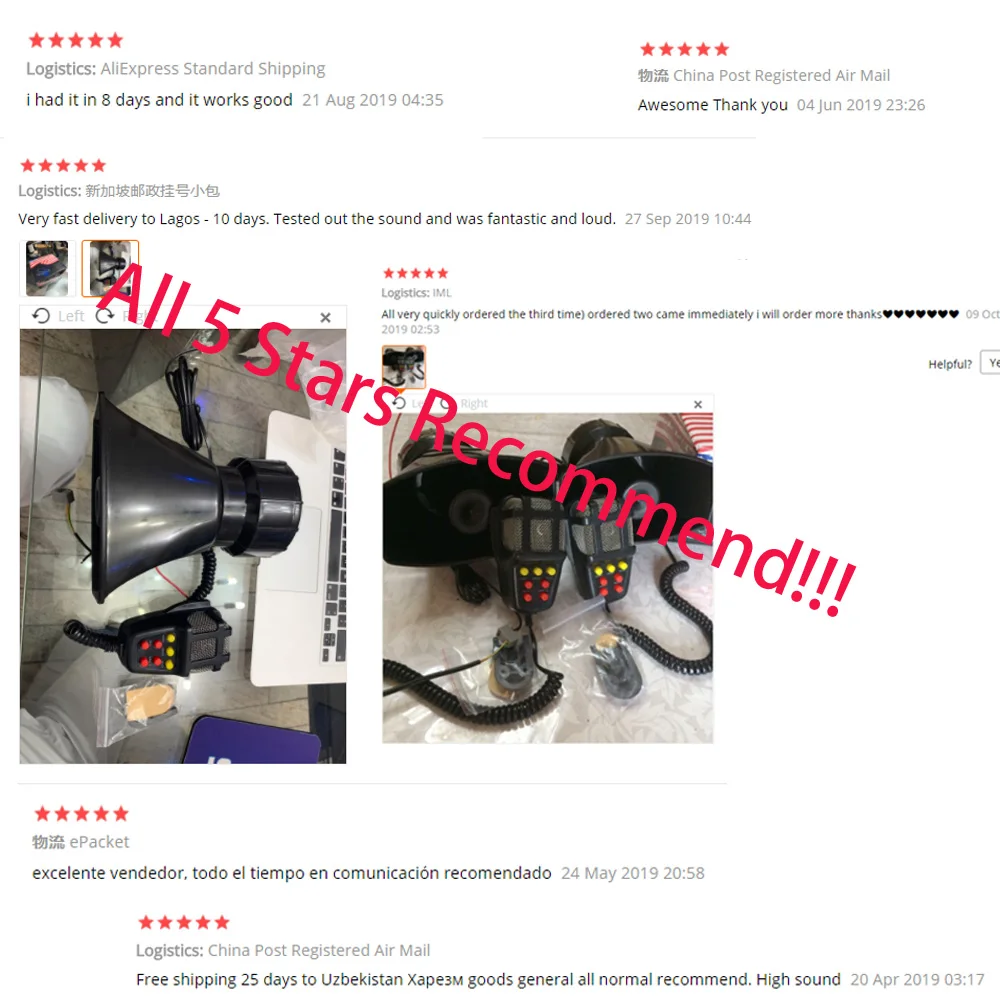 Tone Sound Car Emergency Siren Car Siren Horn Mic PA Speaker System Emergency Amplifier Hooter 12V 100W