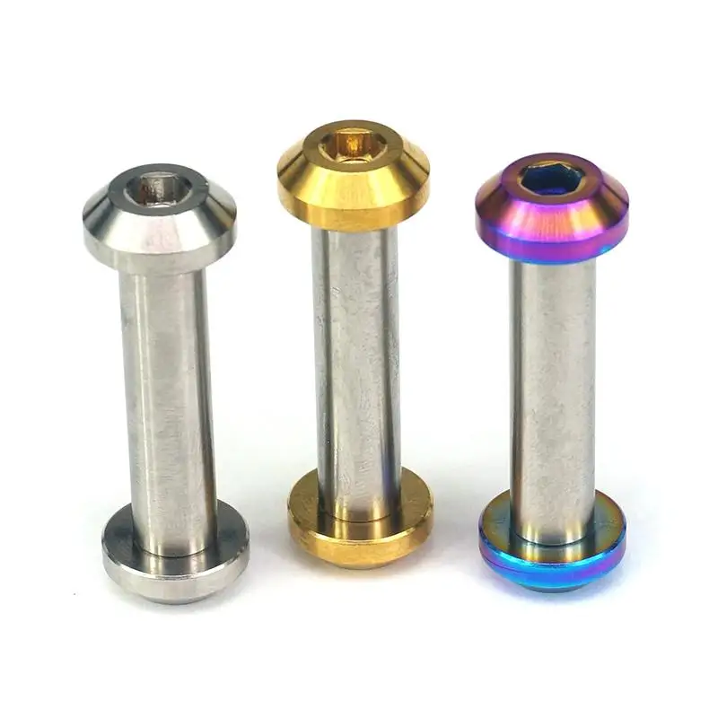 

A Set(2pcs Scews+1 Rod Nut) M6x33mm Ti/Golden/Rainbow GR5 Titanium Bolts & Rod Nut For Bike Rear Damping