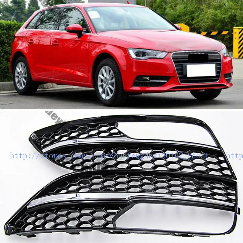 Для Audi A3 2012 2013 высокое качество RS3 стиль черный сотовый противотуманный светильник крышка лампы