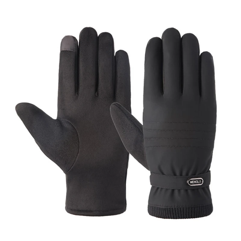 Мужские теплые перчатки на осень и зиму, перчатки для верховой езды с холодным сенсорным экраном, перчатки с пятью пальцами
