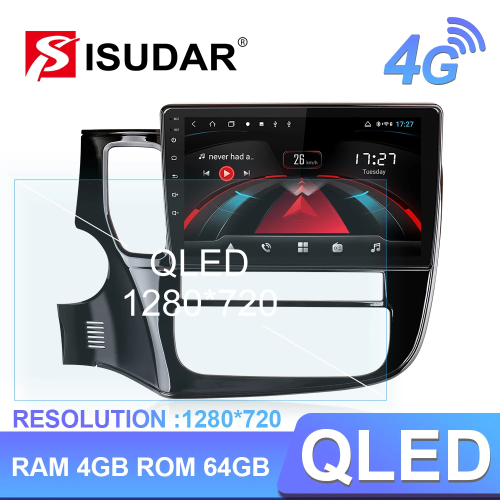 

Isudar H53 4G Android 1 Din Auto Radio For Mitsubishi Outlander 3 2012-2018 Car Multimedia GPS 8 Core RAM 4GB Camera USB DVR IPS