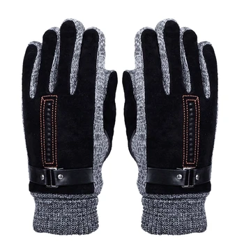 

Men's Winter Leather GlovesThick Warm Fleece Windproof Gloves Cold Proof Thermal Mittens - Perfect for Dress Driving Cycling Mot