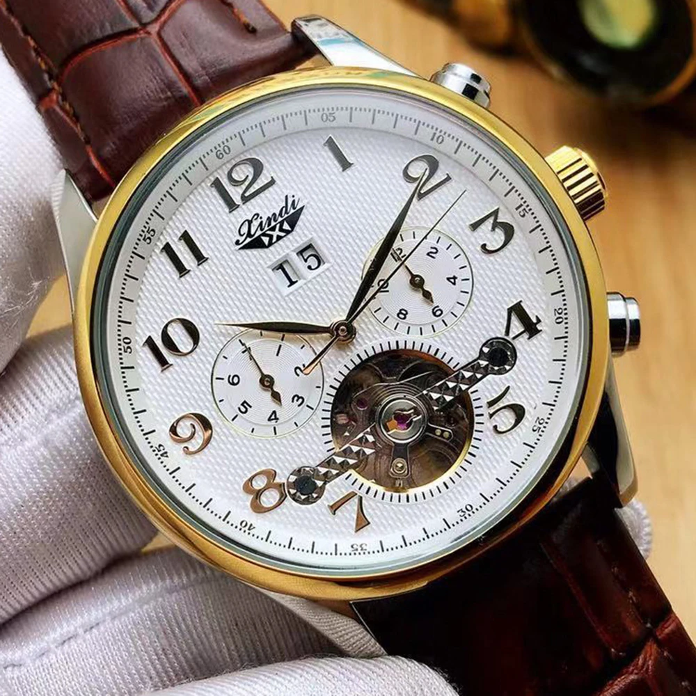 

Automatic Mechanical Wristwatches Men Tourbillon Business Stainless Steel Designer Watch Mens Fashion Waterproof Watch New 2020