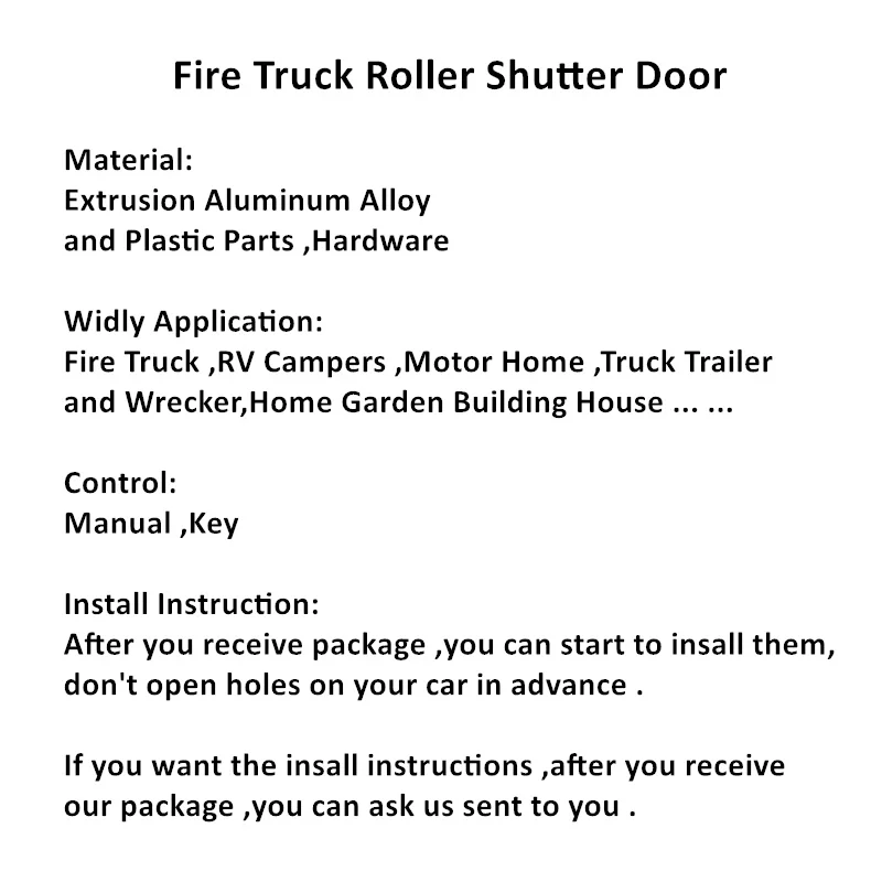 ALWAYSME 140x140CM Aluminum Roller Shutter Door Window For Fire Trucks ,Wrecker,RV Motor Home ,Garden Building