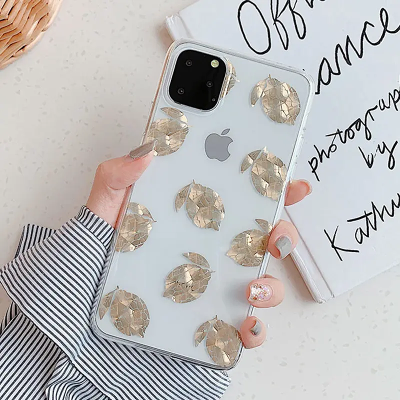 XW0245 Lovebay прозрачное покрытие Love Heart чехол для телефона для iPhone 7 8 Plus 11 Pro X XR XS Max блестящие листья твердый пластиковый чехол на заднюю панель - Цвет: XW0245