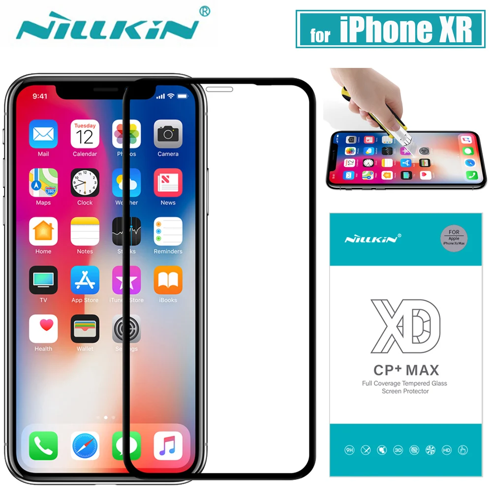 

for iPhone Xr Glass Screen Protector Nillkin XD Full Cover 3D Tempered Glass for Apple iPhone Xr Safety Protective Glass Film