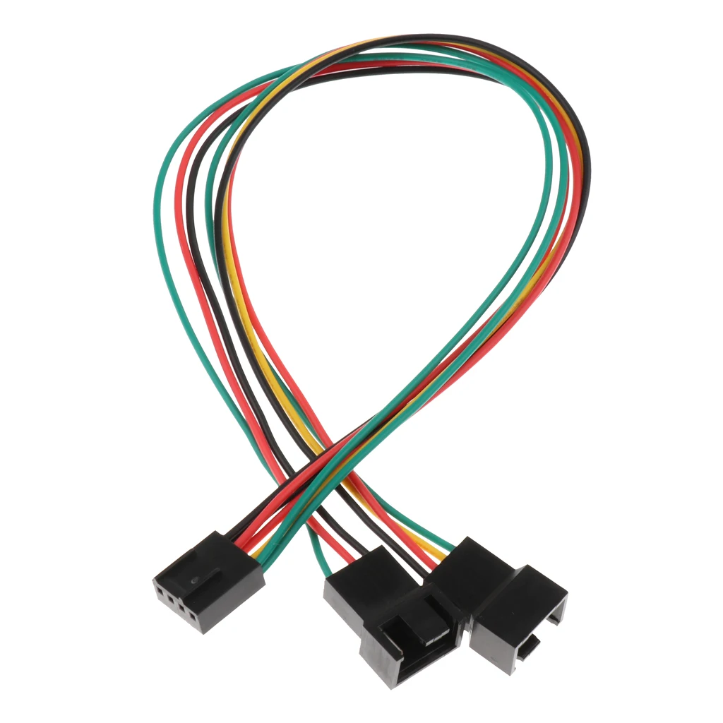 4pin 1 to 2 Ways Connector PWM Fan Power Supply Y Splitter Extension Cable 30CM