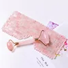 Pink Quartz Eye Mask Massage Face Roller Set Natural Rose Gouache Jade Stone Facial Relax Beauty Massager Ice Therapy Sleeping 1