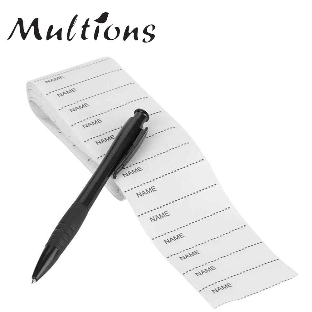 White Washable Iron-on Name Labels Fabric Handmade Labels for Clothes With Pen Garment Tags DIY Sewing Accessories 200Pcs 55*15m
