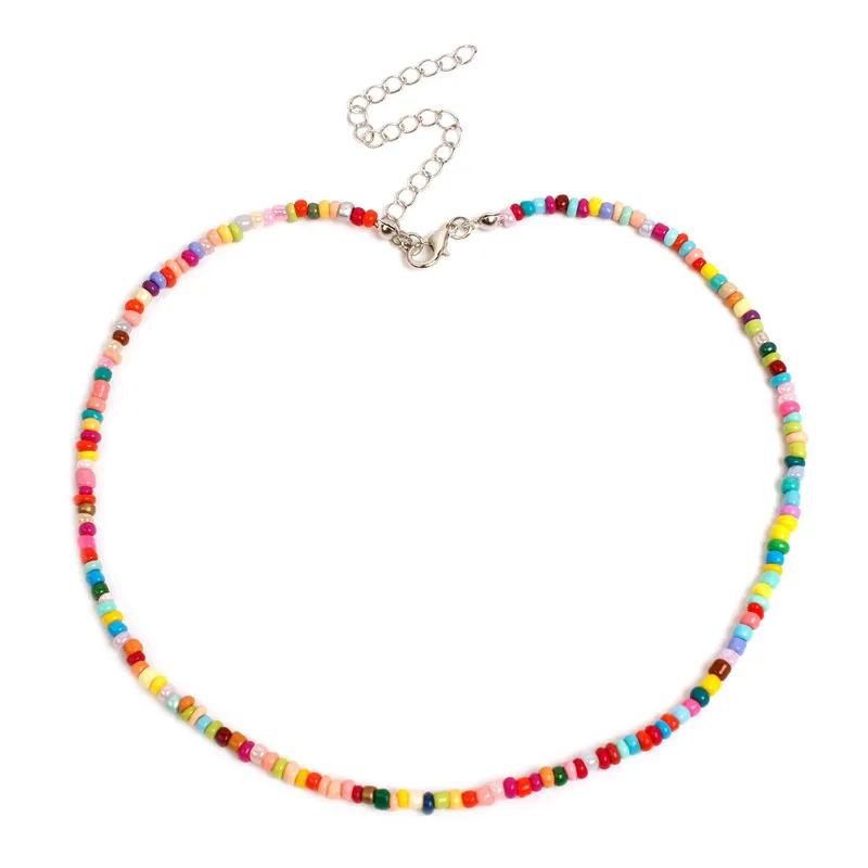 25 цветов, богемное Стильное ожерелье из смолы с бусинами для женщин, разноцветное колье ручной работы, женское пляжное ювелирное ожерелье - Окраска металла: DXL0074-17