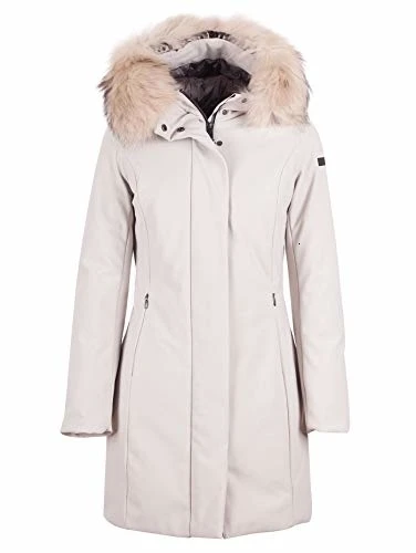 RRD Cappotto Winter Long Donna, Cappuccio Pelliccia Vera, бежевый, A/I-20