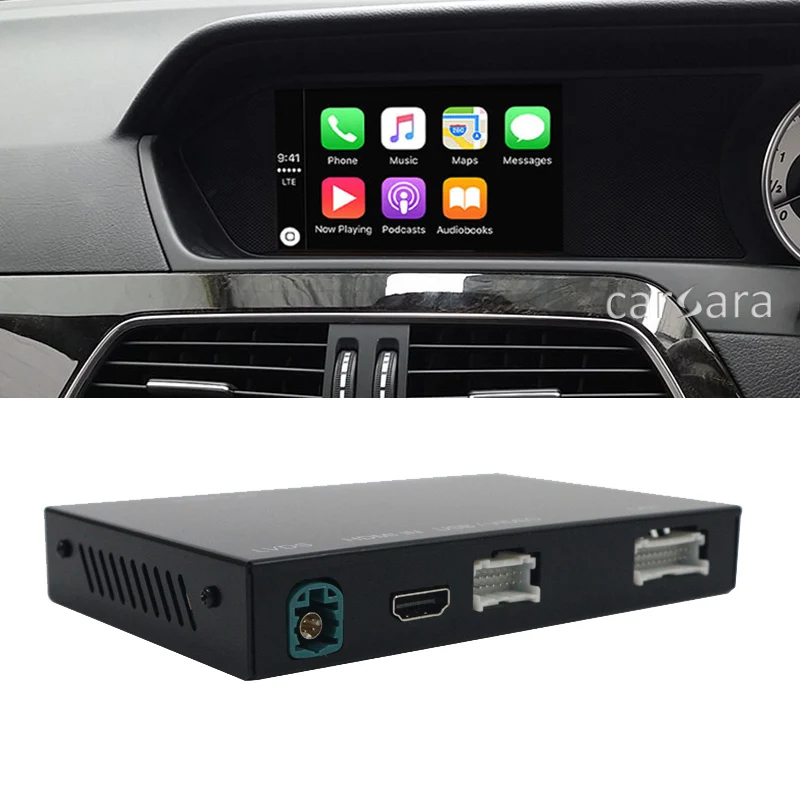 for C class W204 Carplay wireless interface decoder box facelift comand head unit radio NTG4.5 4.7 system factory screen upgrade