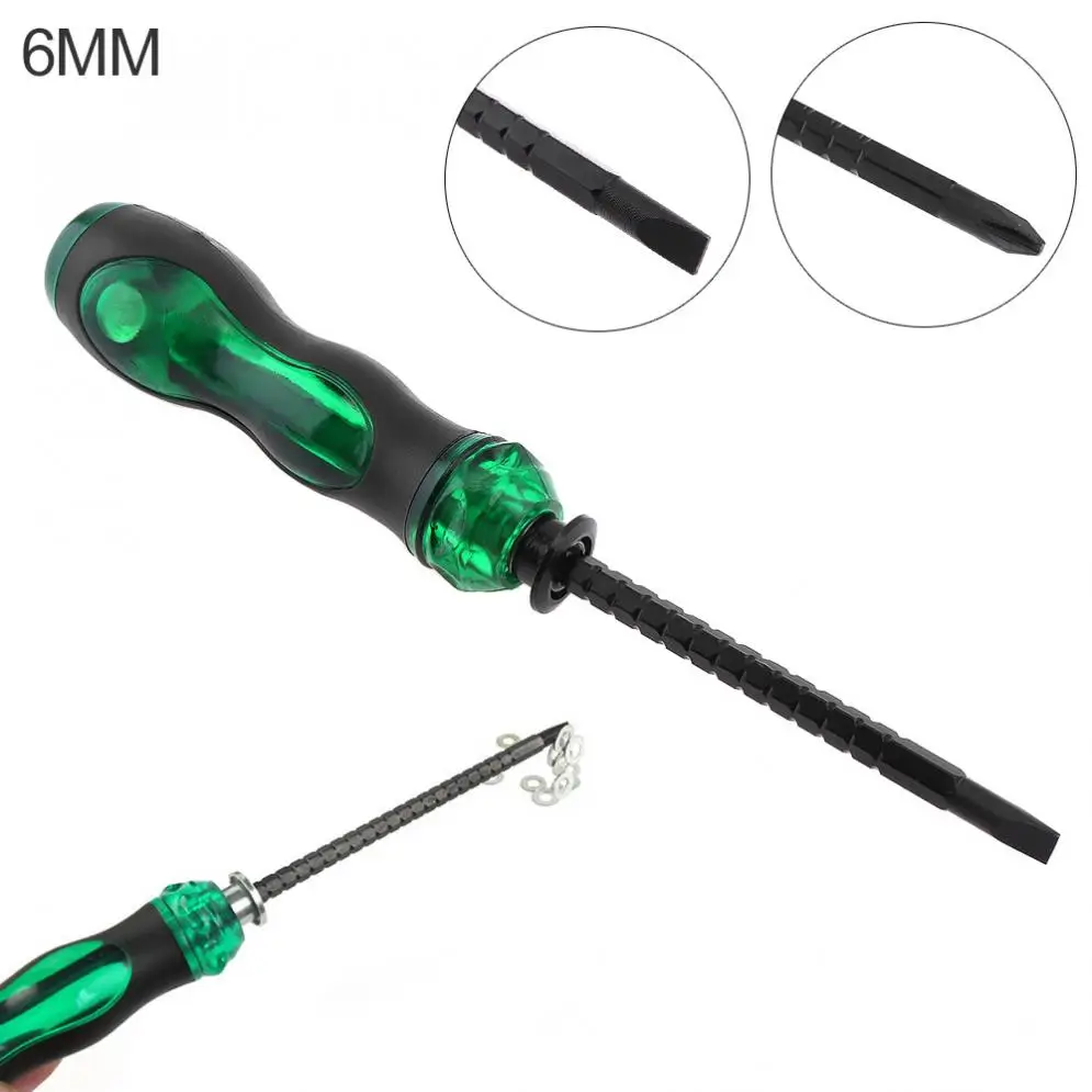Telescopic Ratchet Screwdriver Repair Household Hand Tool Dual-end Screw Driver Slotted Cross Magnetic Screwdriver for Repairing