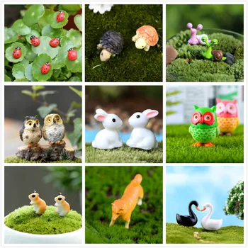 

1/2/10pcs DIY Ladybug Animals Miniatures Figurines Mini Craft Figurine Plant Pot Garden Ornament Miniature Fairy Garden Decor
