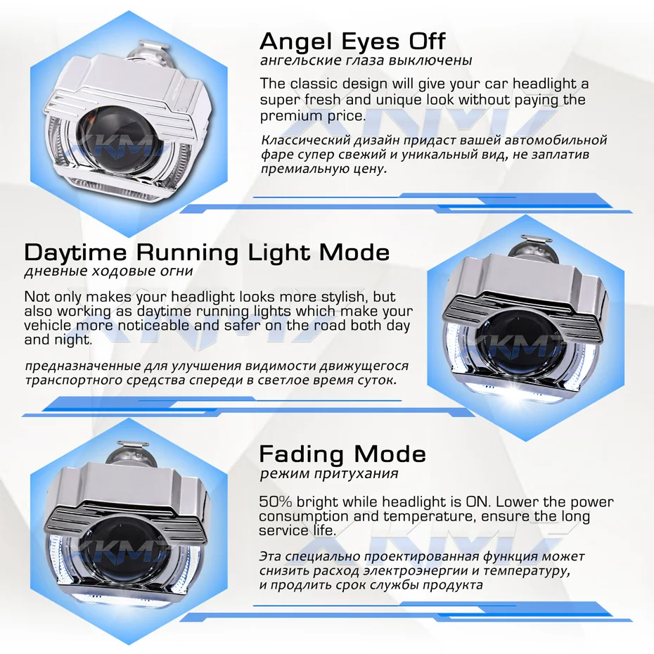 Xkm7 Motorcycle Projector Tuning Kit Bi-xenon Headlight Lens Angel Eyes 2.0  Inch Spotlight H1 Hid Lamp Ballast Accessories Diy - Motorcycle Bulbs, Leds  & Hids - AliExpress