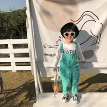 Комбинезон для мальчиков и девочек в Корейском стиле Весенние длинные штаны для маленьких детей От 2 до 7 лет