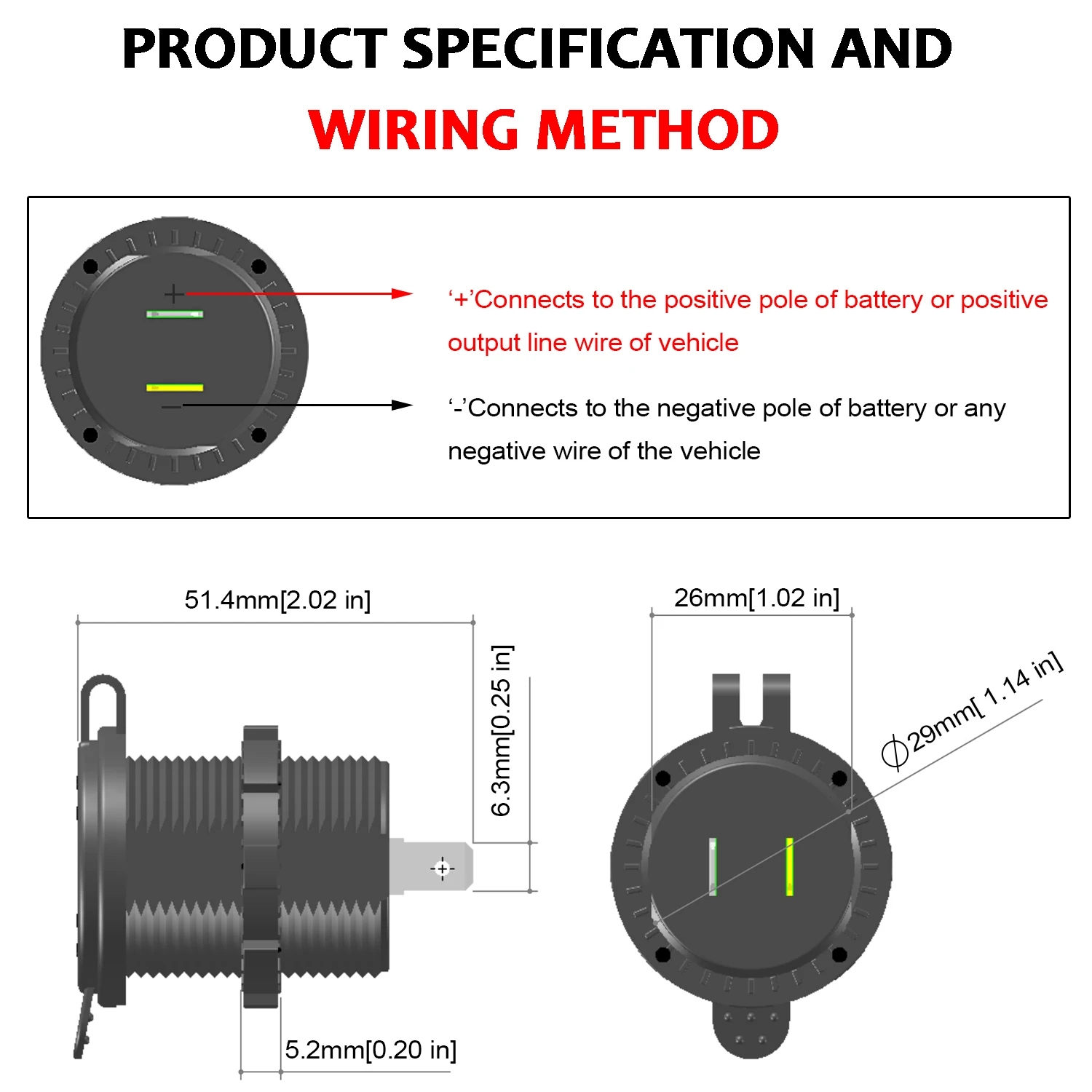 WUPP QC 3,0 Зарядное устройство 12V Dual USB Автомобильное зарядное устройство Зарядное устройство Водонепроницаемый авто зарядное устройство для Зарядное устройство с 2 портами USB для Ios и Android, Xiaomi samsung huawei заряда