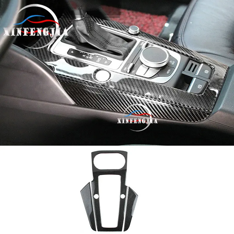 For Audi A3 15-17 3pcs Real Carbon Fiber Panel Center Gear Shift Frame Cover Trim | Автомобили и мотоциклы