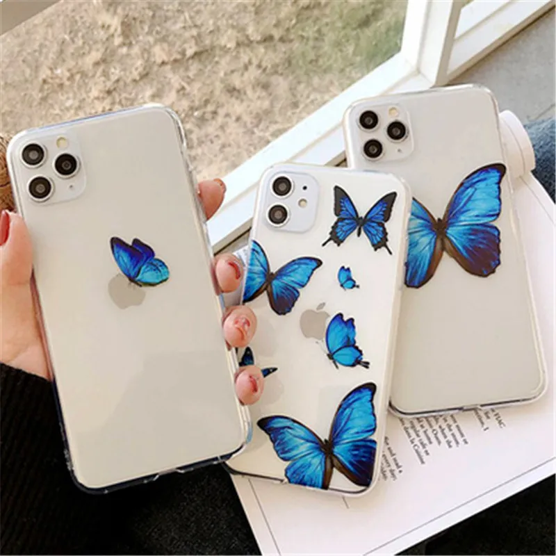 Lovebay Transparent Cute Butterfly Phone Case For Iphone Se 11 Pro Max Soft Tpu Clear Back Cover For Iphone 6 6s 7 8 Plus Phone Case Covers Aliexpress