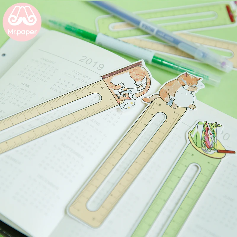 Mr paper 30 шт./кор. Kawaii Kitty линейка неправильные закладки для новизны книга для чтения создатель страница инструмент для письма бумажная линейка закладки