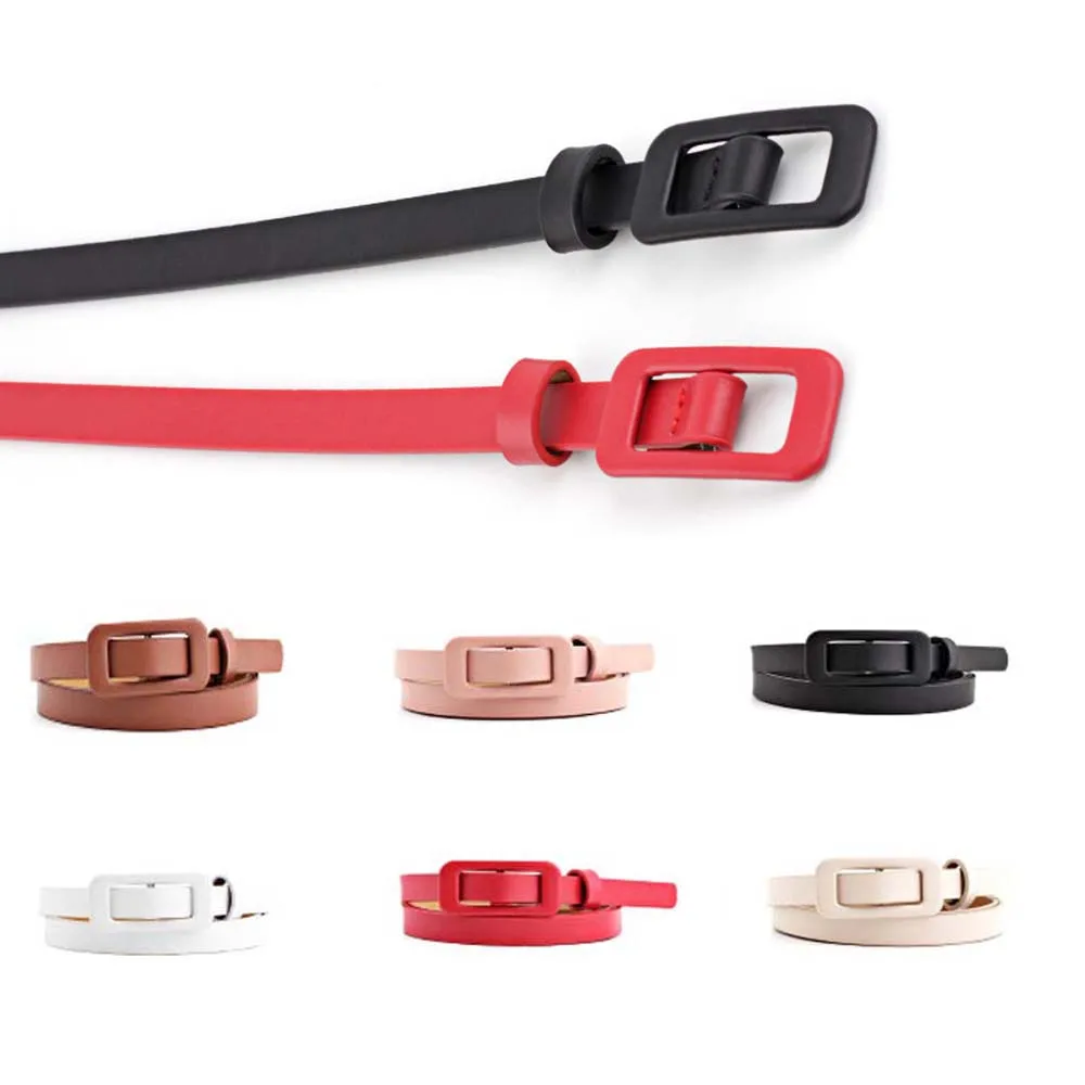 Slim PU Leather Waist Belt Women/'s Dress Accessories Multicolor Skinny Waistband