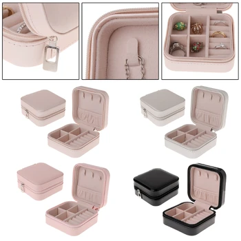 

2020 Universal Jewelry Organizer Display Travel Jewelry Case Boxes Portable Jewelry Box Button Leather Storage Zipper Jewelers