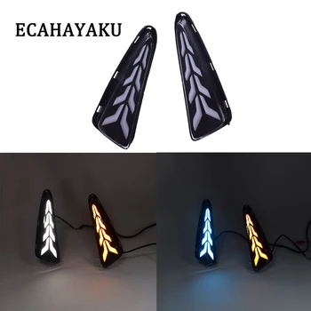 

ECAHAYAKU For Toyota CHR C-HR 2017- 2020 Yellow Turn Signal Light blue Car DRL Waterproof 12V LED Daytime Running Light Fog Lamp