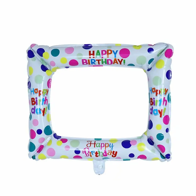 День рождения Photo Booth фольги воздушные шары с днем рождения фоторамка Globos реквизит для фотографий на день рождения вечерние украшения дети ребенок душ мальчик