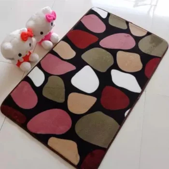 

Anti Slip Mat 40*60cm Flannel Patterned Indoor Outdoor Bathroom Rug Carpet Door Floor Mats Entrance Doormat Red Stone