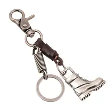K101 Мужской винтажный кожаный брелок для ключей из сплава обувь декоративный кулон