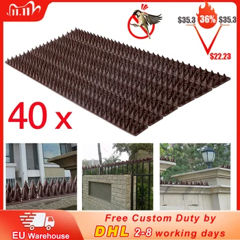 

40pcs Bird Cat Dogs Repellent Plastic Strips Drive Down Bollard Birds Spikes Anti Pigeons Birds 40pcs Spikes 49 x 4.5 x 1.7 cm