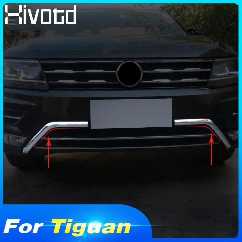 

Hivotd For VW Tiguan MK2/L 2019 2018 Front Bar Trim Down Grille Bumper Protector Cover ABS Chrome Decorate Car-Styling Accessory