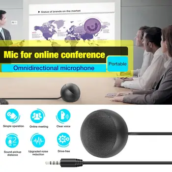 

3.5mm Plug Computer Microphone Mic Tabletop Omnidirectional Condenser Desktop Conference Microphone For Recording Gaming