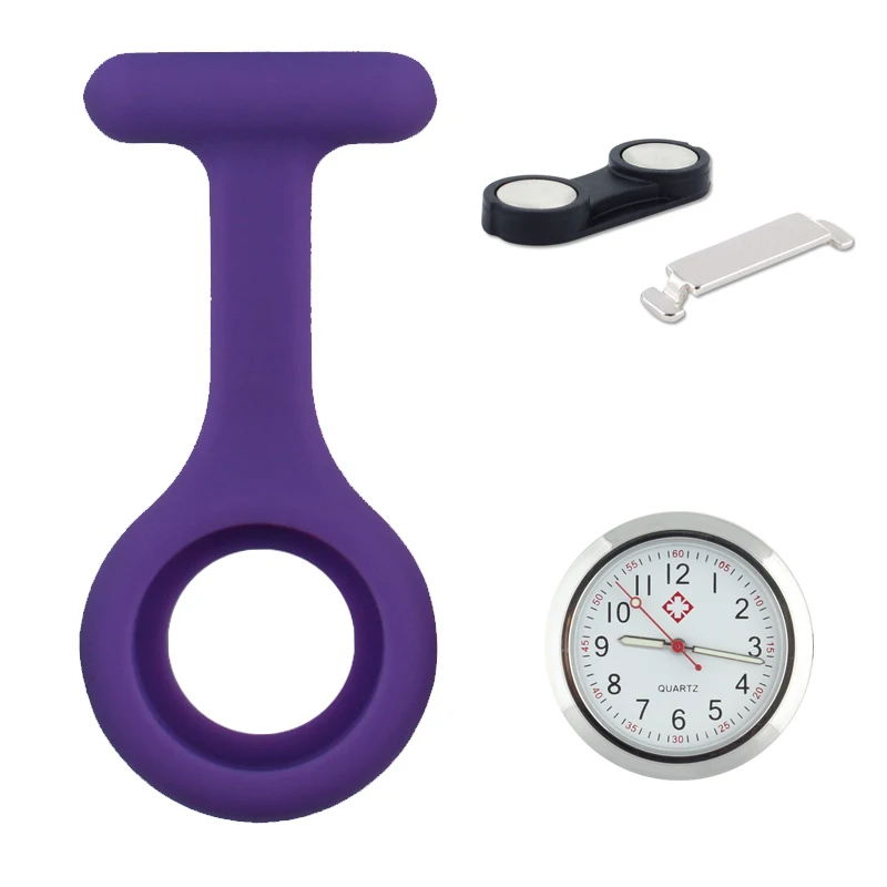 Reloj de enfermera de cuarzo 2020, relojes médicos de silicona, reloj de bolsillo, conjunto de Broche magnético, accesorios de reloj de silicona