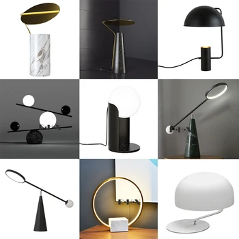 

Northern Europe Wind Desk Lamp Originality Post Modern Designer Arts Personality A Living Room Bedroom Bedside Marble Desk Lamp