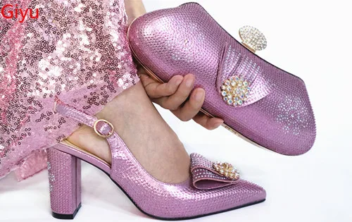 

doershow FASHION Ladies Italian Shoes and Bag Set PINK color African Shoes and Matching Bags Italian Nigerian Shoes and Bag !HAC1-6