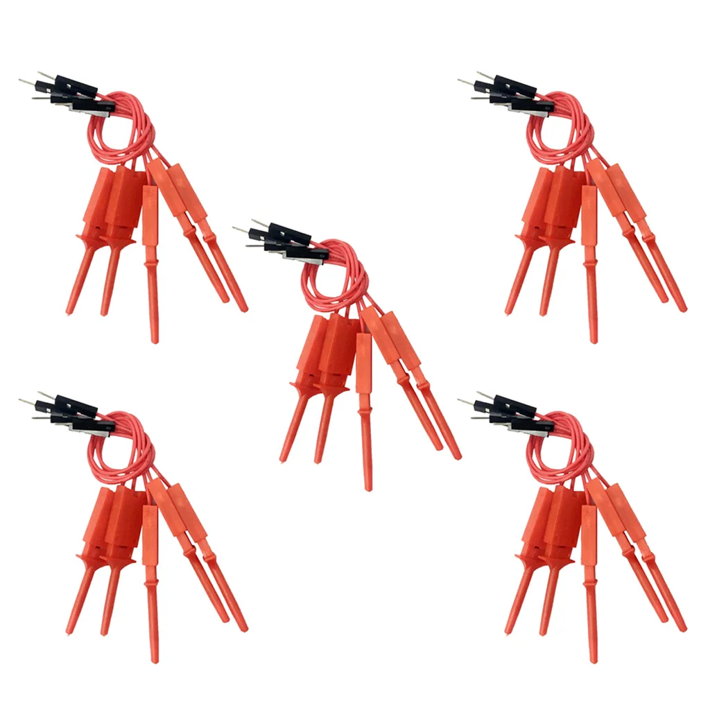 25pcs Red Logic Analyser Useful High Efficiency Clip Ideal Test Hood Leads