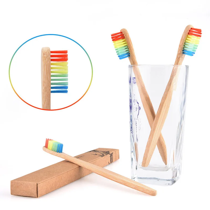 

1/3/5pcs Natural Bamboo Handle Toothbrush Rainbow Ultra Soft Toothbrush Deep Cleaning Eco-friendly Teeth Brush Oral Care