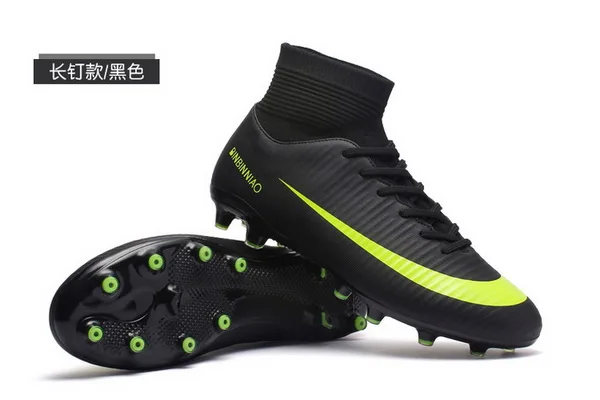 Kids Boy Girls Outdoor Soccer Cleats Shoes TF/FG Ankle Top Football Boots Soccer Training Sneakers Child Sports Shoes EU32-38 - Цвет: SEE CHART