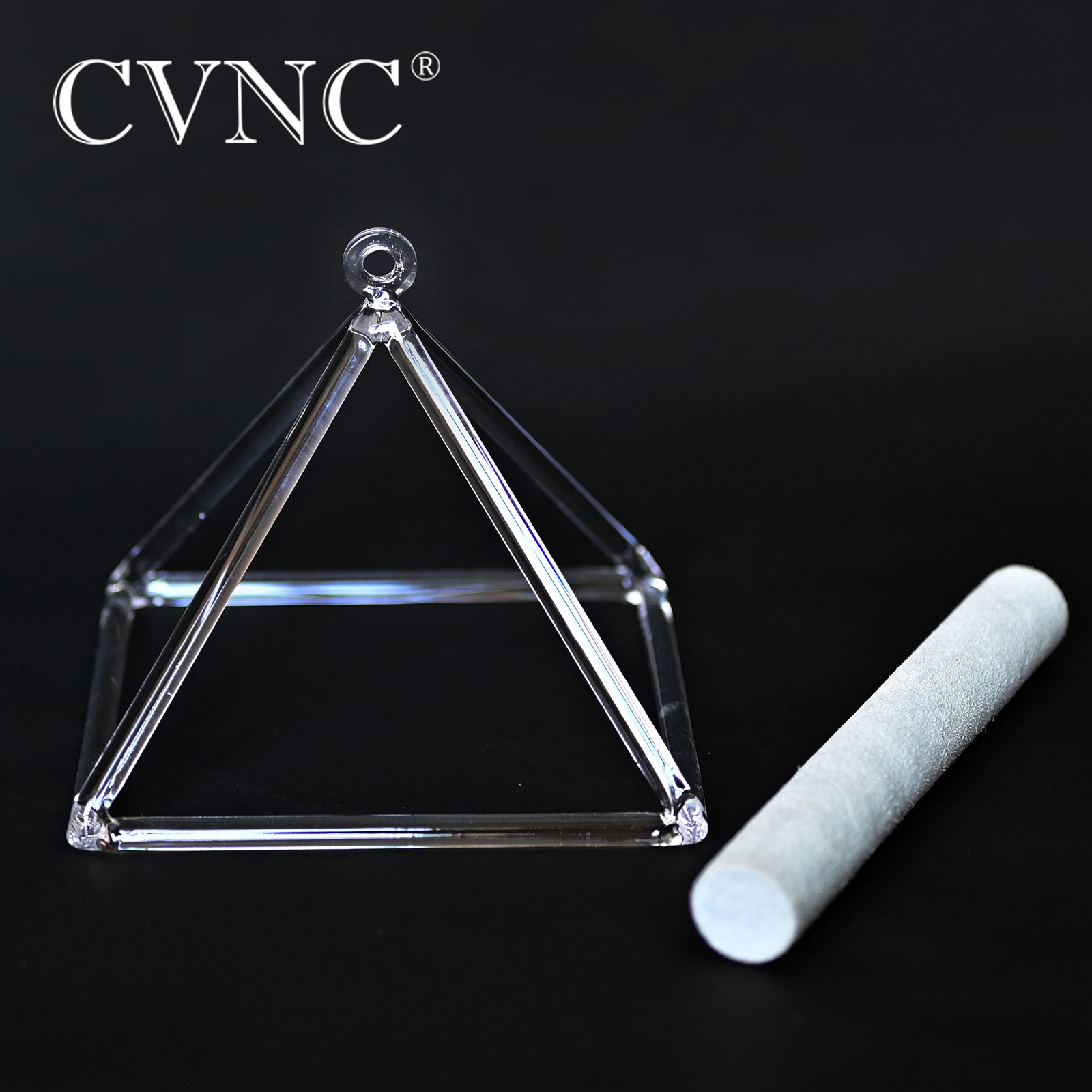 CVNC 14 дюймов чакра прозрачная кварцевая Поющая Пирамида с холщовой сумкой