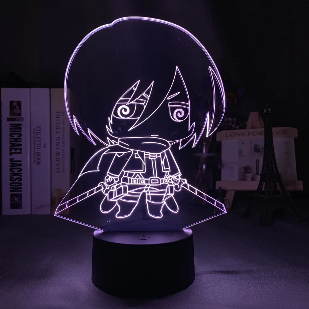 3d иллюзия Лампа атака на титана Ночник светильник для спальни Декор красочный