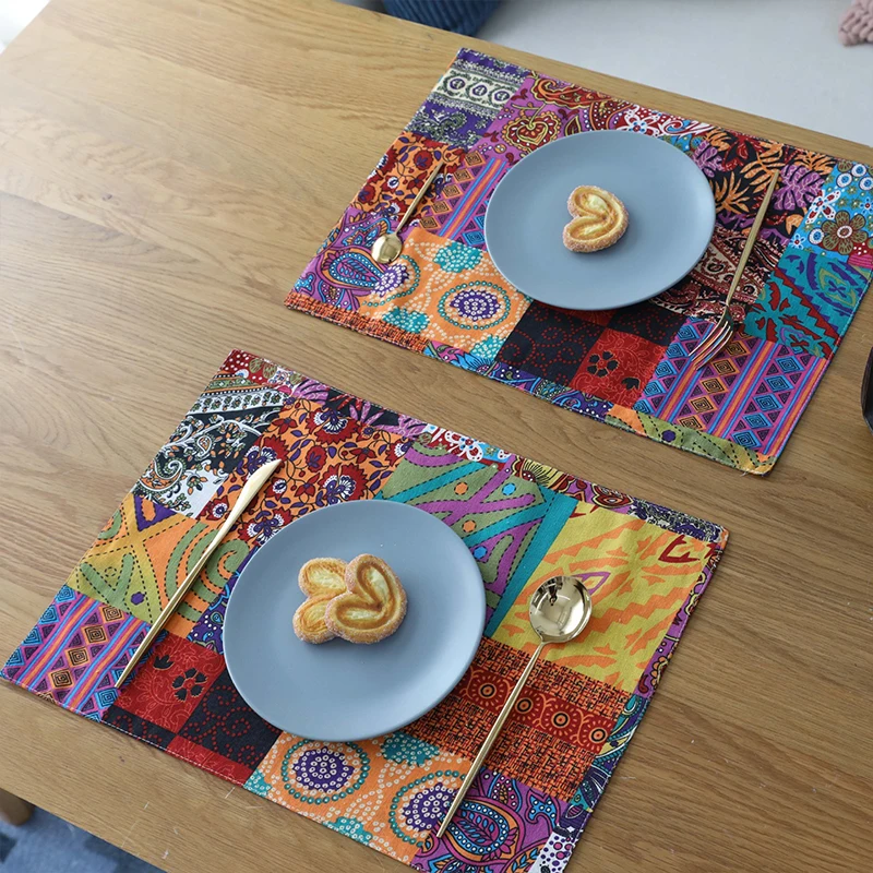 

4pcs/lot Placemat Washable PVC Table Mat Stain-Resistant Dining Bowl Pad Coaster Non-slip Linen Mantel Individual
