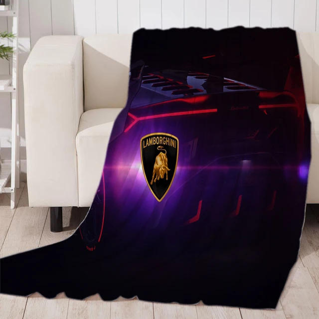 Luxury Lamborghini Sports Car Logo Blanket, Plush Warm Blanket for Winter Bedding, Sofa and Plush House Warm Decoration Gifts Yellow