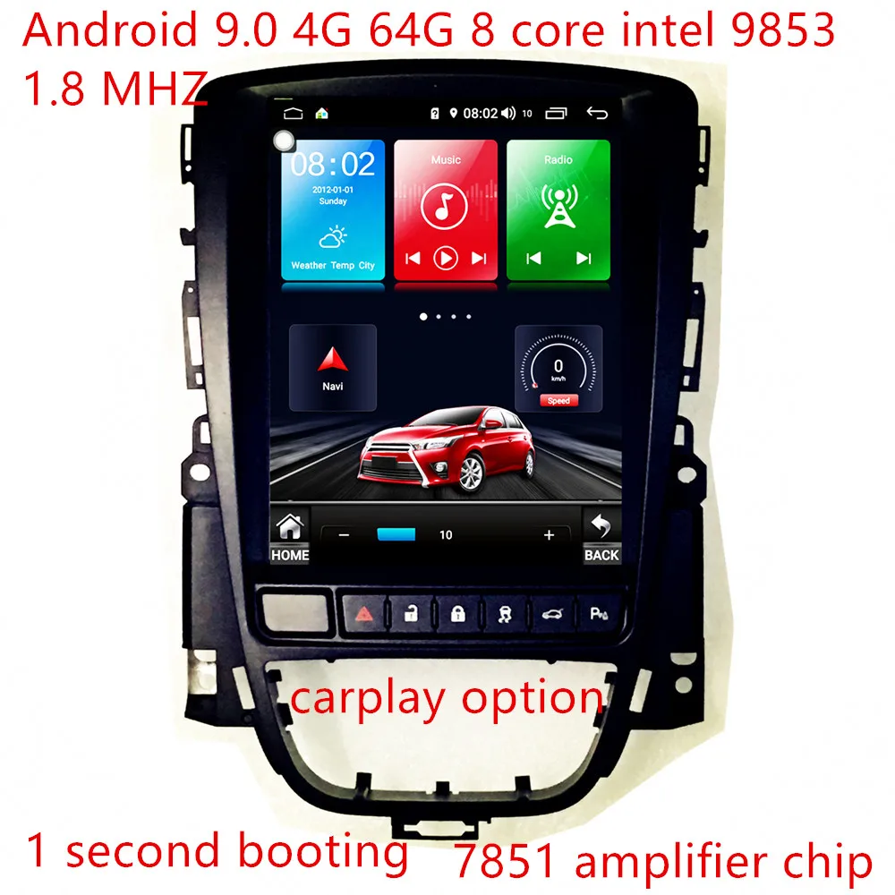 ZOYOSKII Android 9.0 os 10.4 inch IPS vetical screen car gps multimedia radio bt navi for Opel Astr