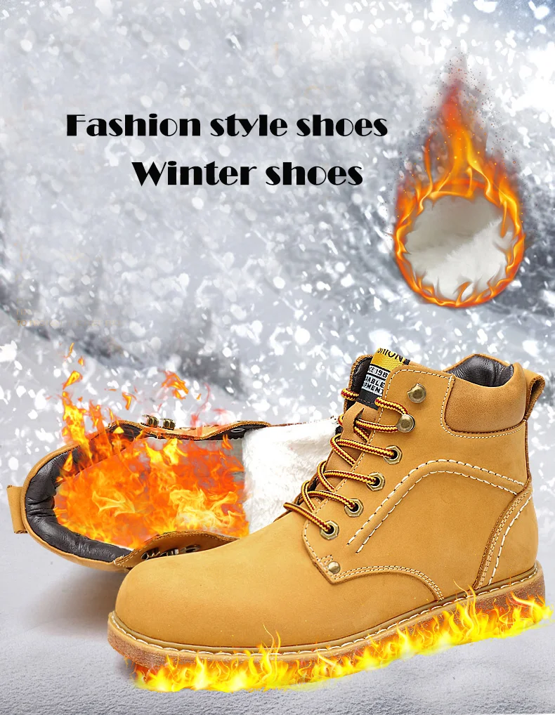 Мужские ботинки размера плюс зимние ботинки из натуральной кожи высококачественные водонепроницаемые мужские зимние ботинки рабочие зимние ботинки на платформе