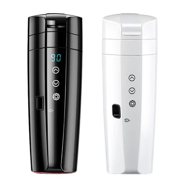 

12V 24V 400ML Portable Electric Heating Cup Car Water Kettle ligent Press Sn Control Digital Display
