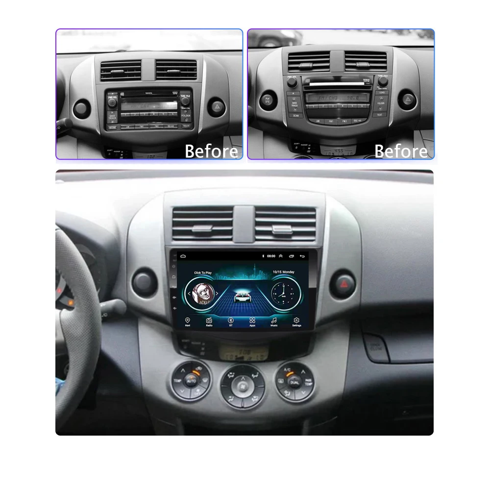 Cheap Car Radio for Toyota RAV4 2007-2012 MP5 Multimedia-player HD Screen DVD Buit-in Speaker/Microphone Support WIFI FM Bluetooth Rear View Camera Steering Wheel Control HD Video Player USB Mirror Link 1