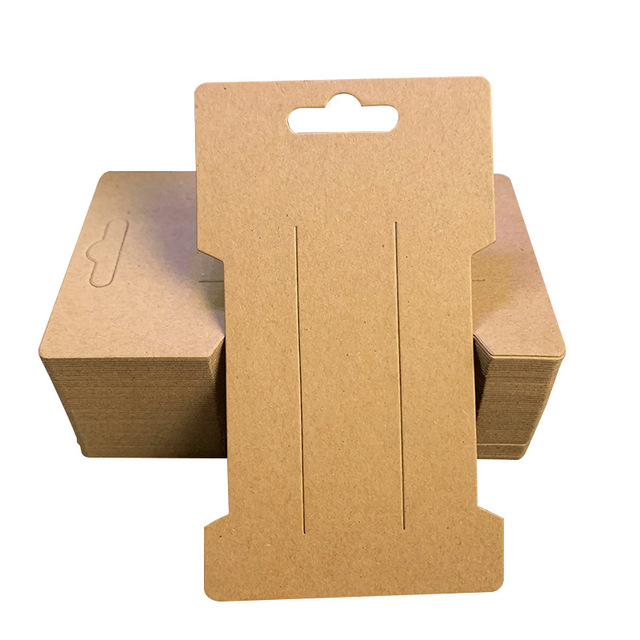 Necklace Earring Display Cards Solid Blank Karft Paper Cards Cardboard Hang Price Tag for Diy Jewelry Retail Packaging