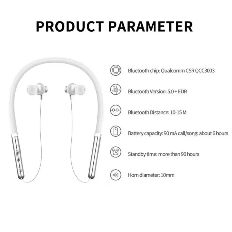 Наушники Ubeamer Q30 Bluetooth 5,0, настоящие беспроводные наушники-вкладыши, стерео наушники с низкой мощностью, висящие на шее, для смартфона, для спорта