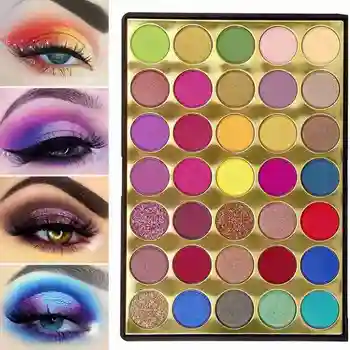 

35 Colors Eyeshadow Highlighter Shimmer Make Up Pigment Eye Shadow Matte Glitter Long Lasting Palette Palette